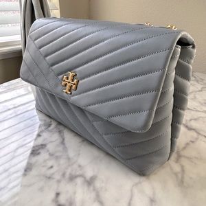 Kira Chevron Convertible Shoulder Bag in Cloud Blue